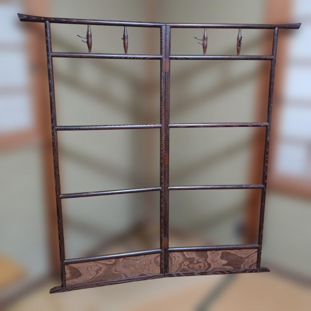 昭和レトロ】衣桁 着物かけ 木製 フック付き 服かけ