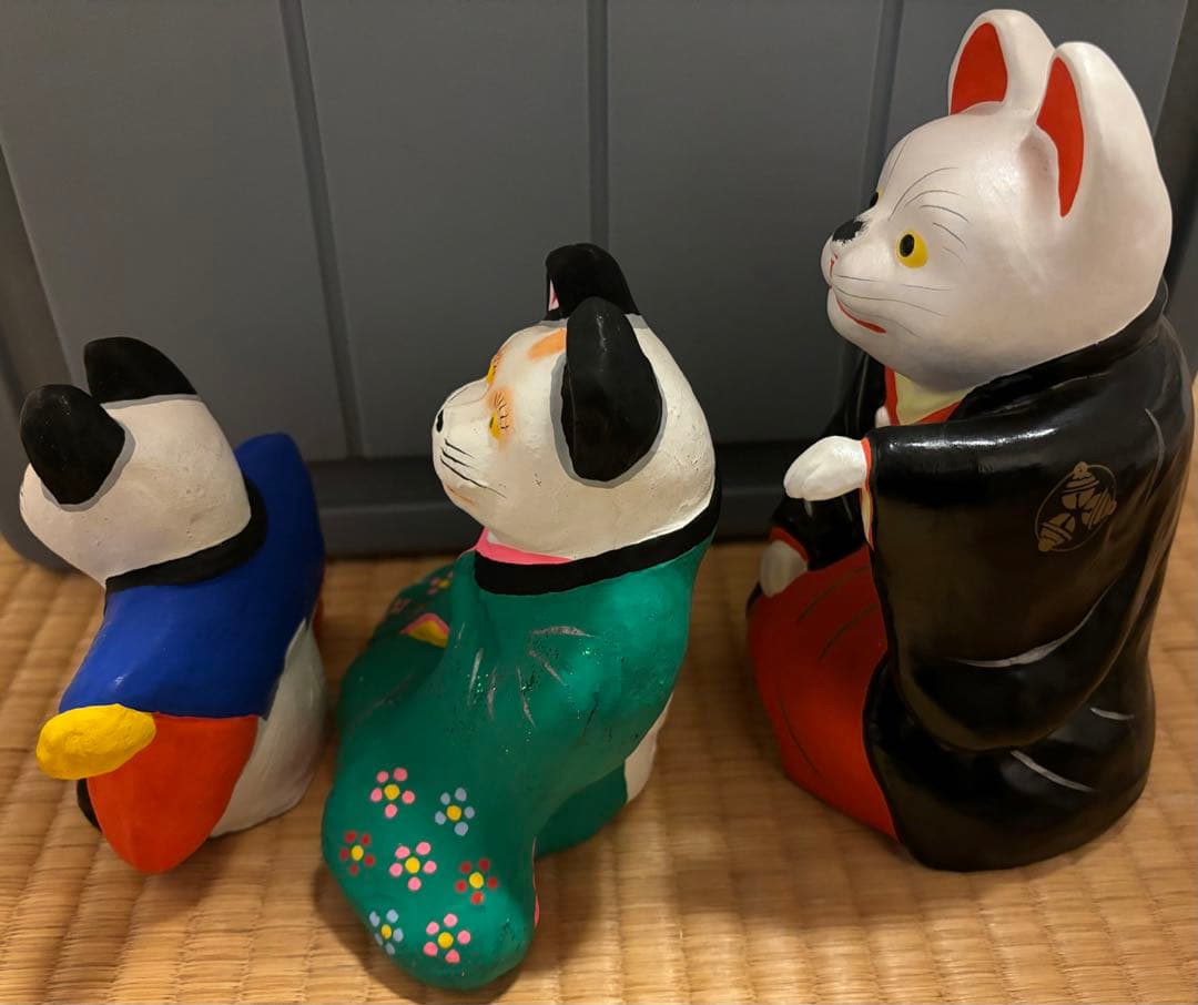 郷土玩具 つつみ人形 招き猫 まねきねこ 3点セット