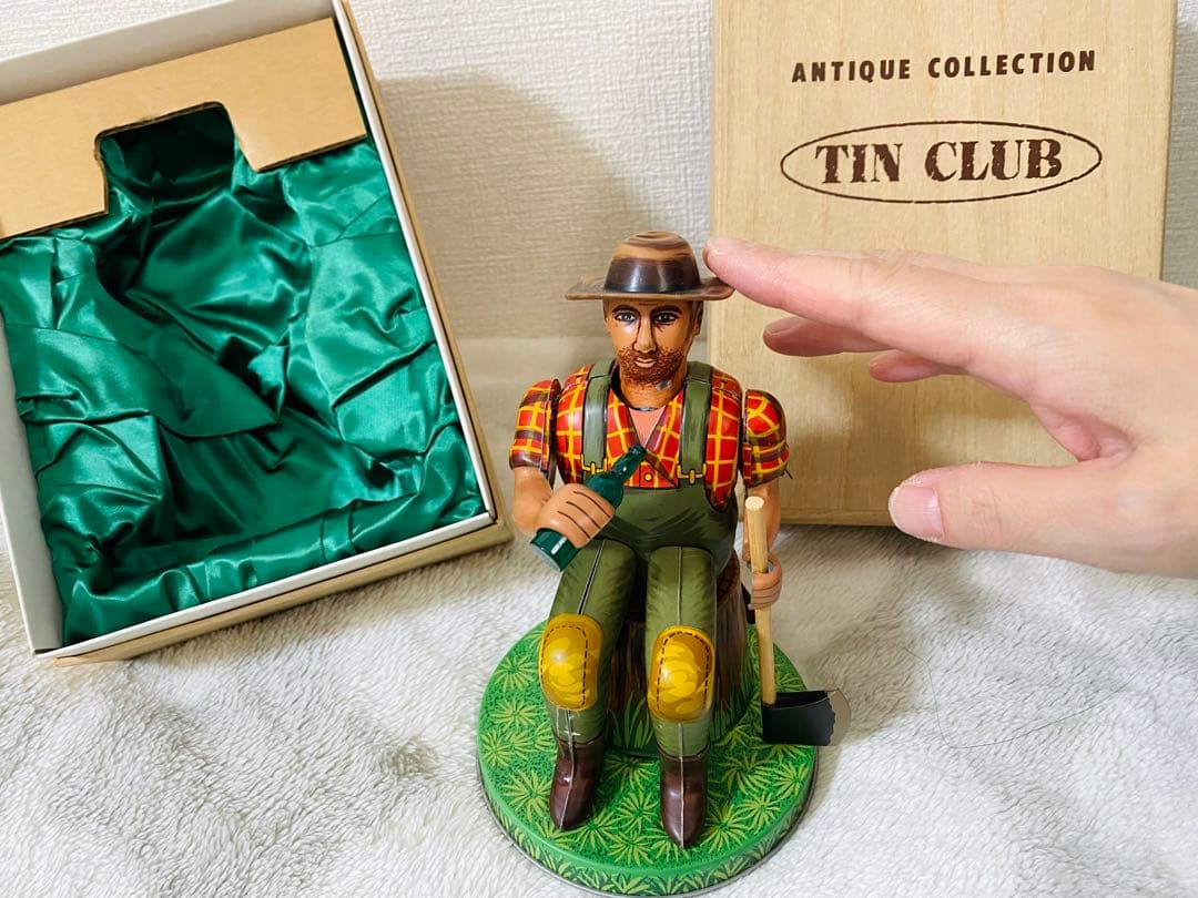 【外箱付き】酒のみ木こり アルプス商事 TIN CLUB 昭和 電動ブリキ人形