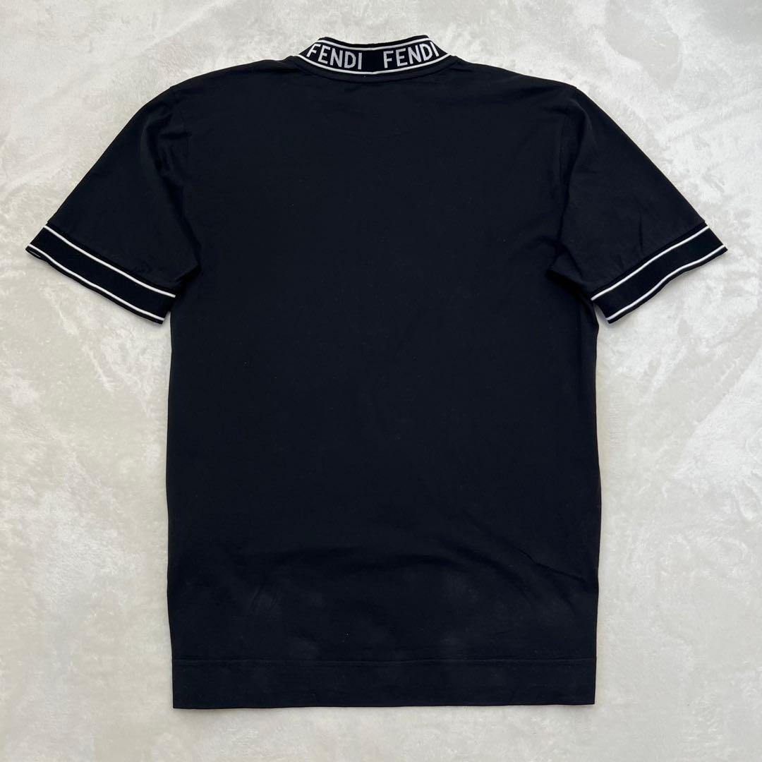 極美品】FENDIフェンディモックネック ロゴTシャツ L ブラック目黒蓮着用