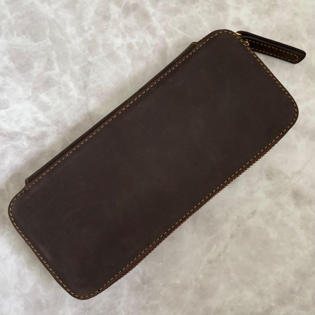 バハギア ペンケース ラウンドジップ型 クレイジーホース オリジナル