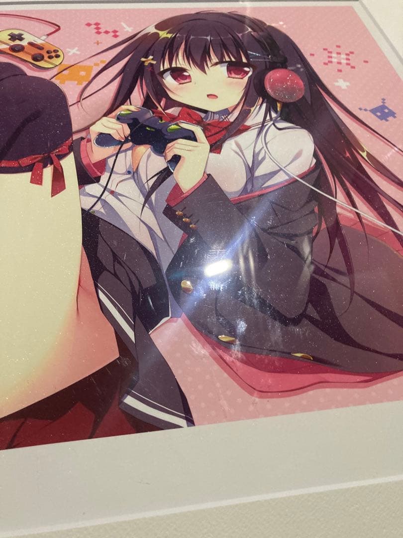 茉宮祈芹　ゲーマーちゃん　版画　アールビバン　ミクスドメディア