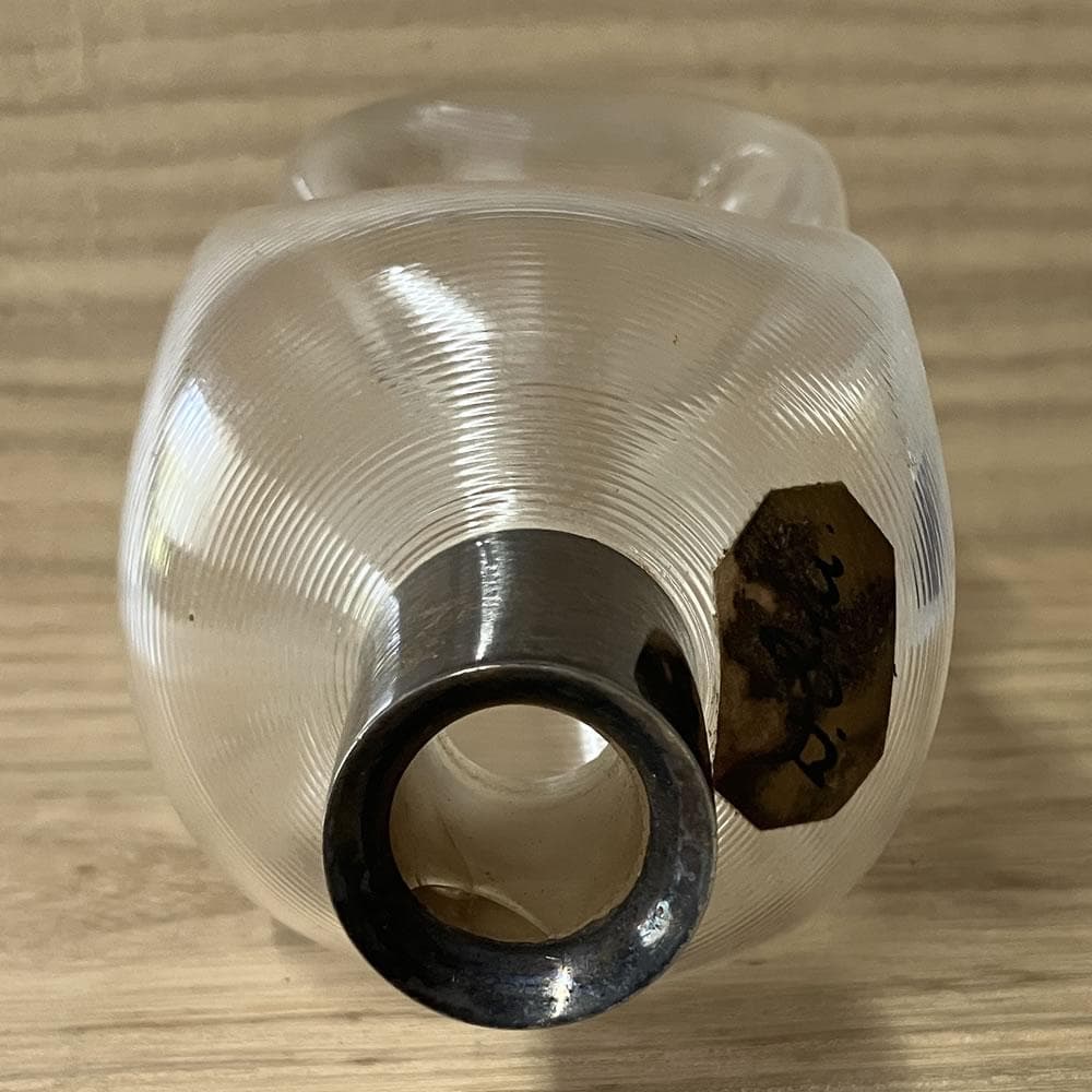 e3131 時代 古ガラス瓶 純銀蓋 ガラスボトル ガラス瓶 硝子 古硝子