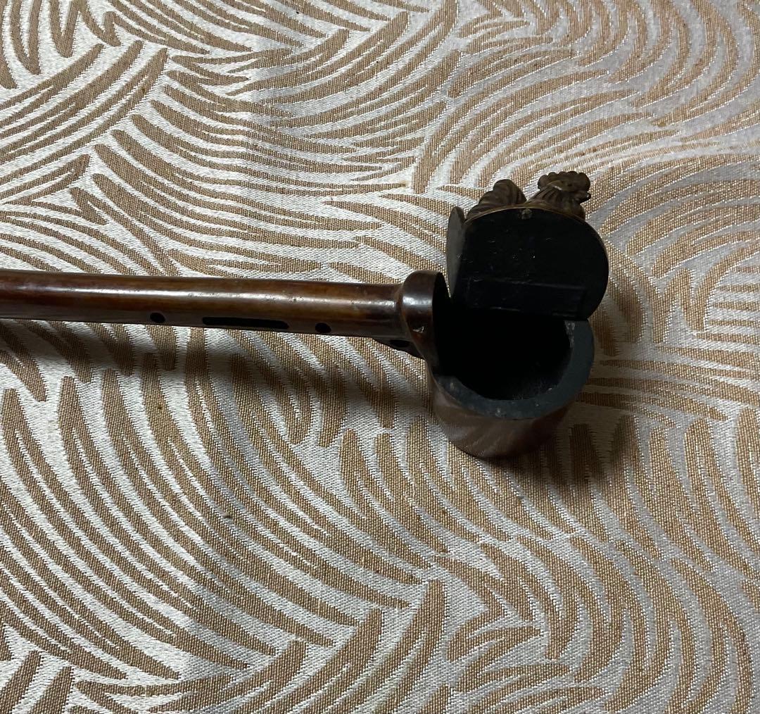 鶏の彫刻付き矢立