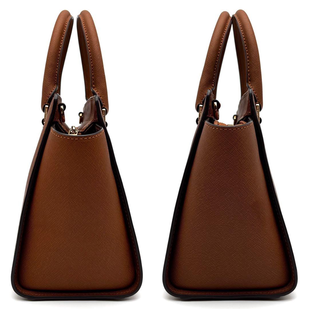 未使用に近い マイケルコース 2way ショルダーバッグ レザー ロゴ ブラウン