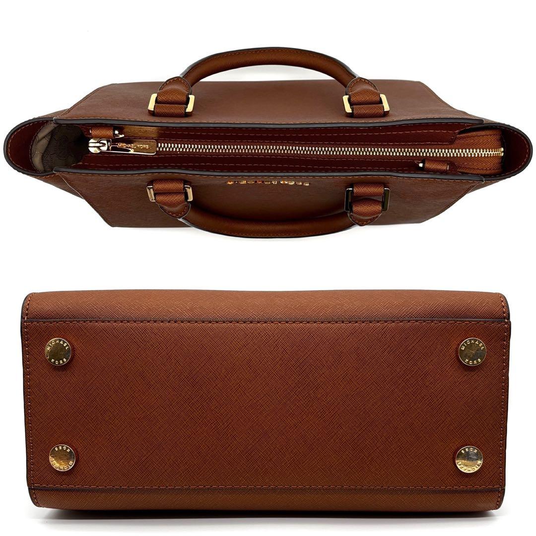 未使用に近い マイケルコース 2way ショルダーバッグ レザー ロゴ ブラウン