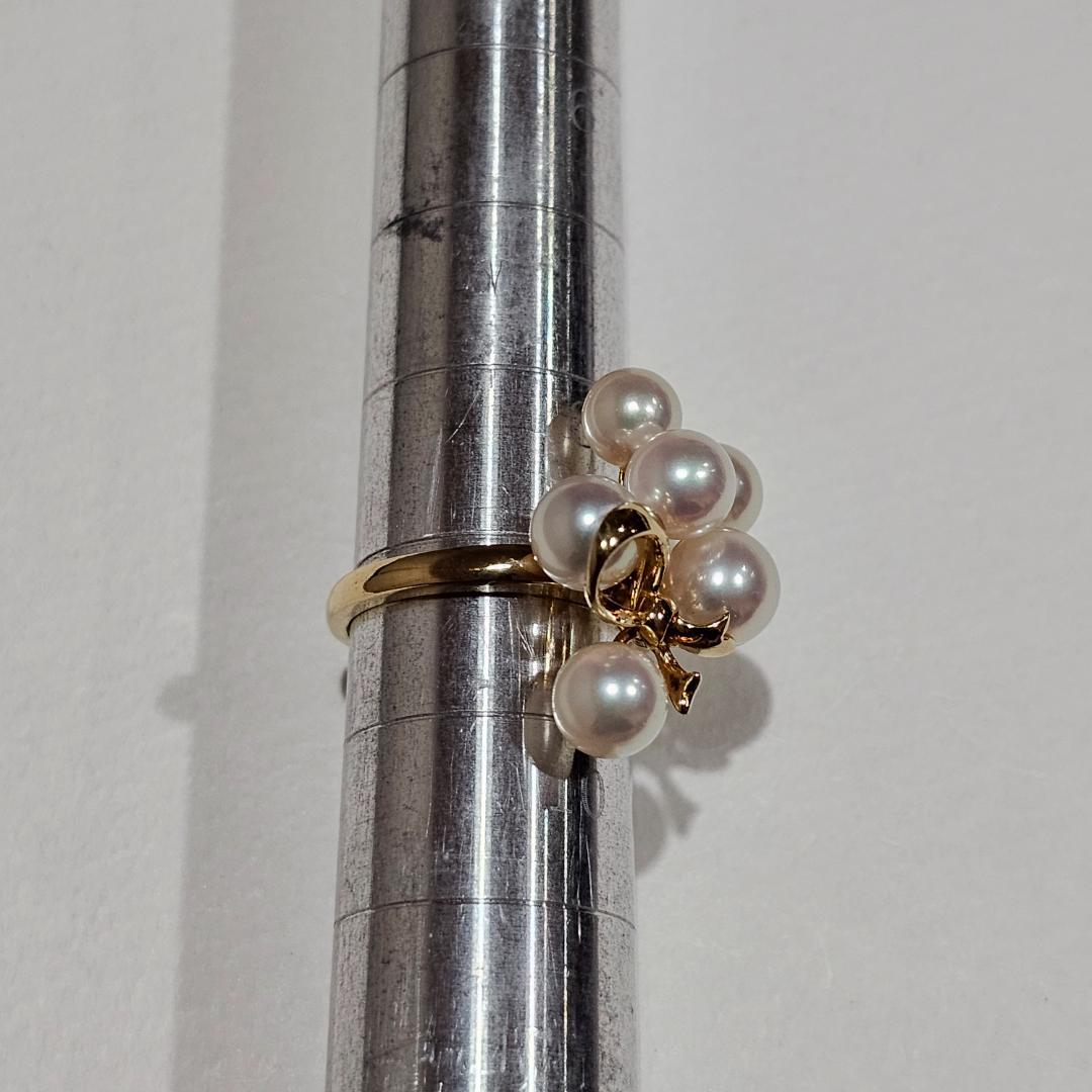 1678 ミキモトパールリングK18YGイエローゴールド9号