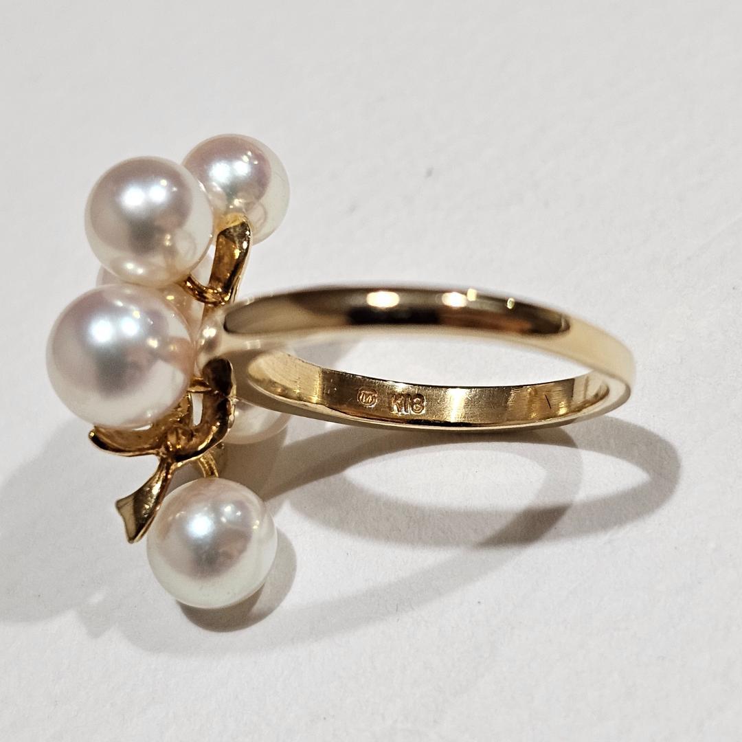 1678 ミキモトパールリングK18YGイエローゴールド9号