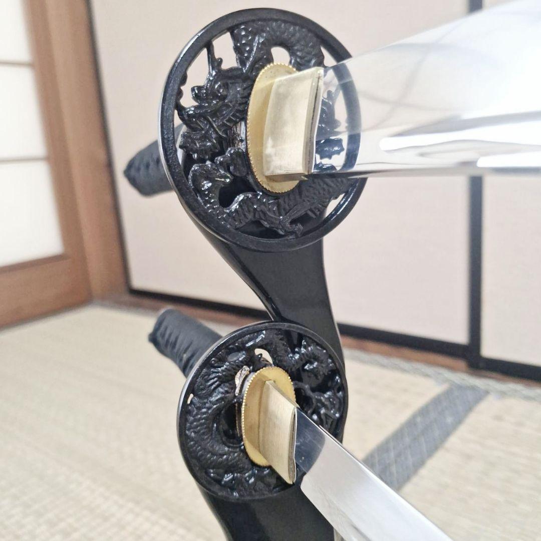 希少　高級　模造刀　藤原兼房　大小二振り　刀掛け付き