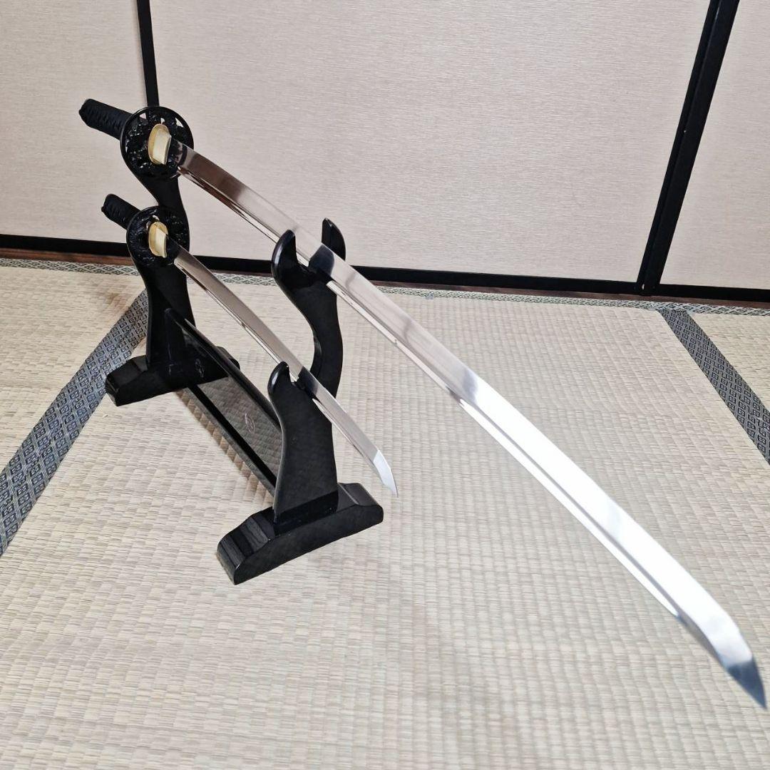 希少　高級　模造刀　藤原兼房　大小二振り　刀掛け付き