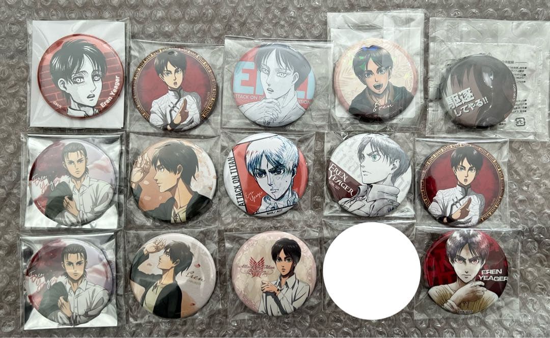 進撃の巨人エレン 缶バッジ 14点まとめ