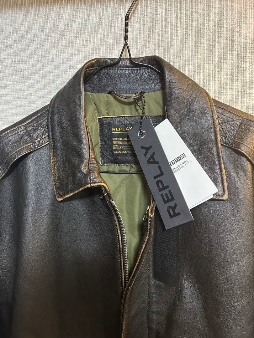REPLAY ラムレザーボンバージャケット REPLAY VQ4846355986