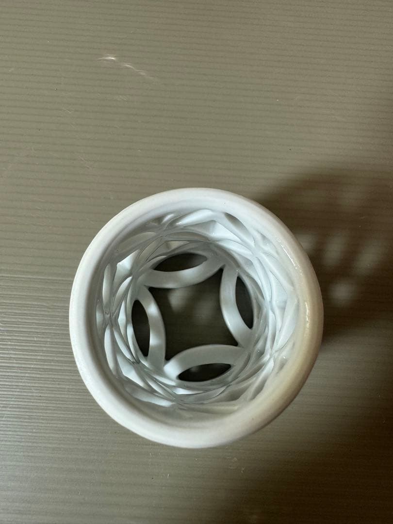 2774 茶道具平戸焼 横石嘉助 平戸白磁七宝透 蓋置 共箱 未使用 - メルカリ