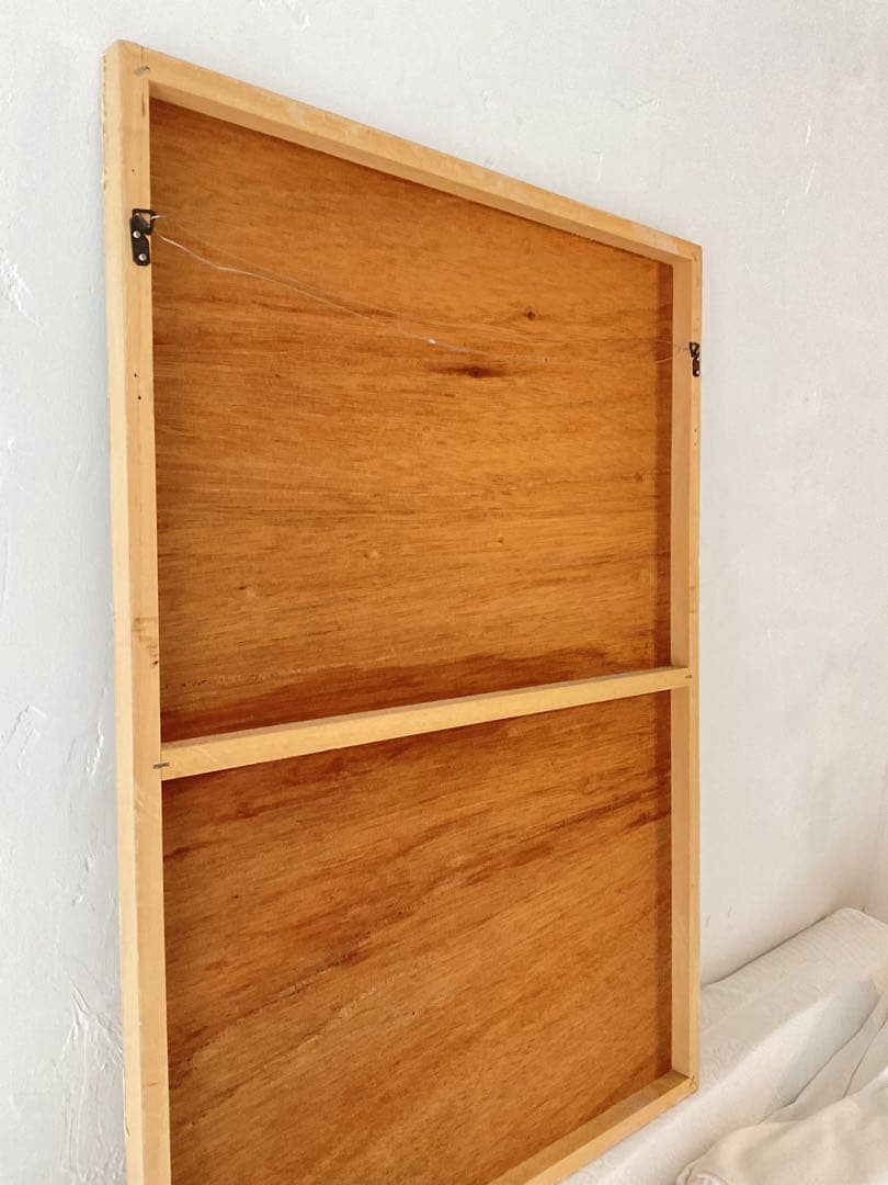 木製ベニヤパネルに描いたオリジナル抽象画オーバルシリーズ ベージュ