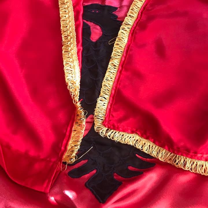 希少品！BIG アルバニア共和国国旗　東ヨーロッパ　ヴィンテージインダストリアル