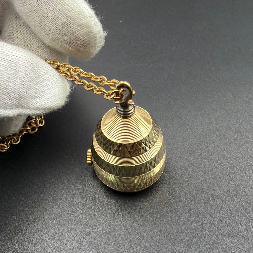 希少 SEIKO / セイコー 手巻き ペンダントウォッチ ゴールド×グリーン