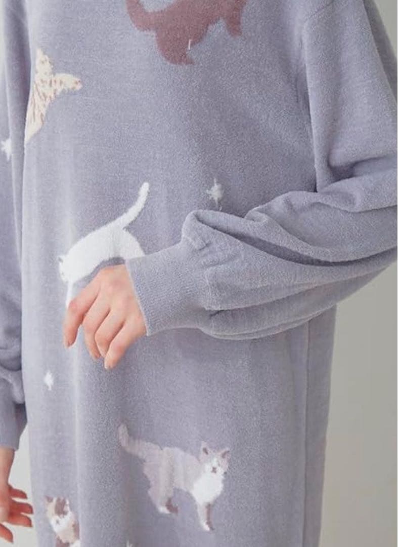 最終値下げ！gelato pique ねこジャガード総柄ワンピース