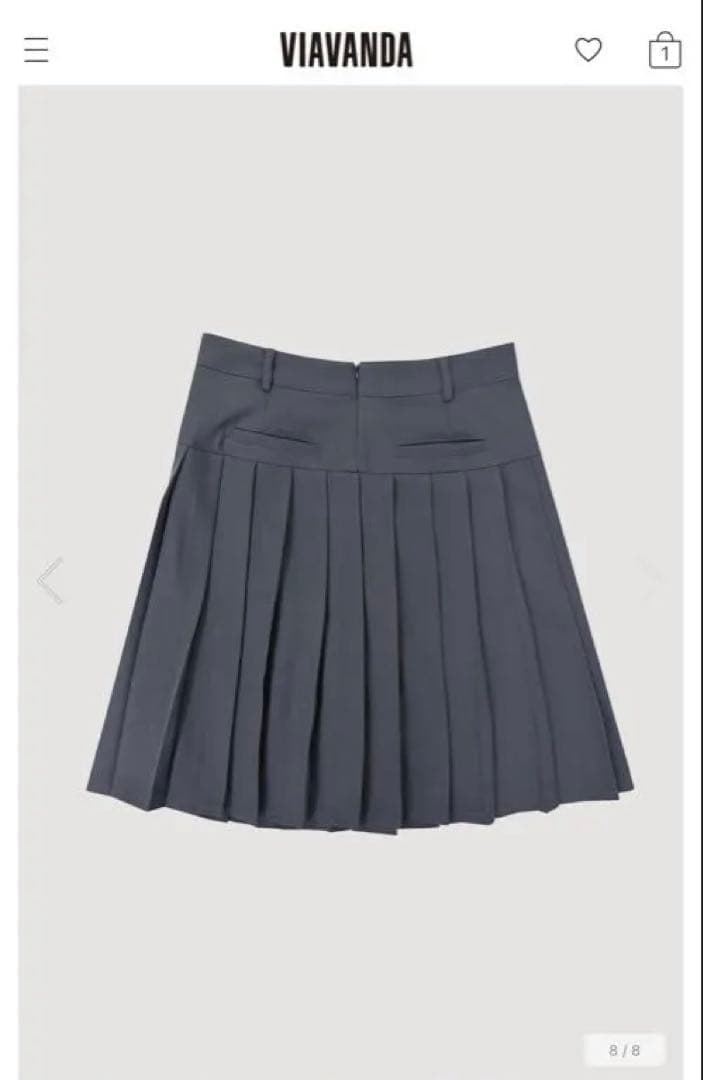 スカート VIAVANDA PLEATED MIDI SKIRT / GRAY