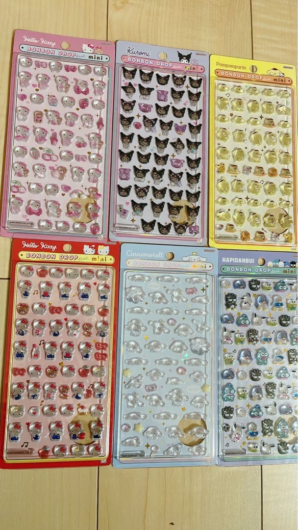 国内正規品 サンリオ ボンボンドロップシールmini 6種セット