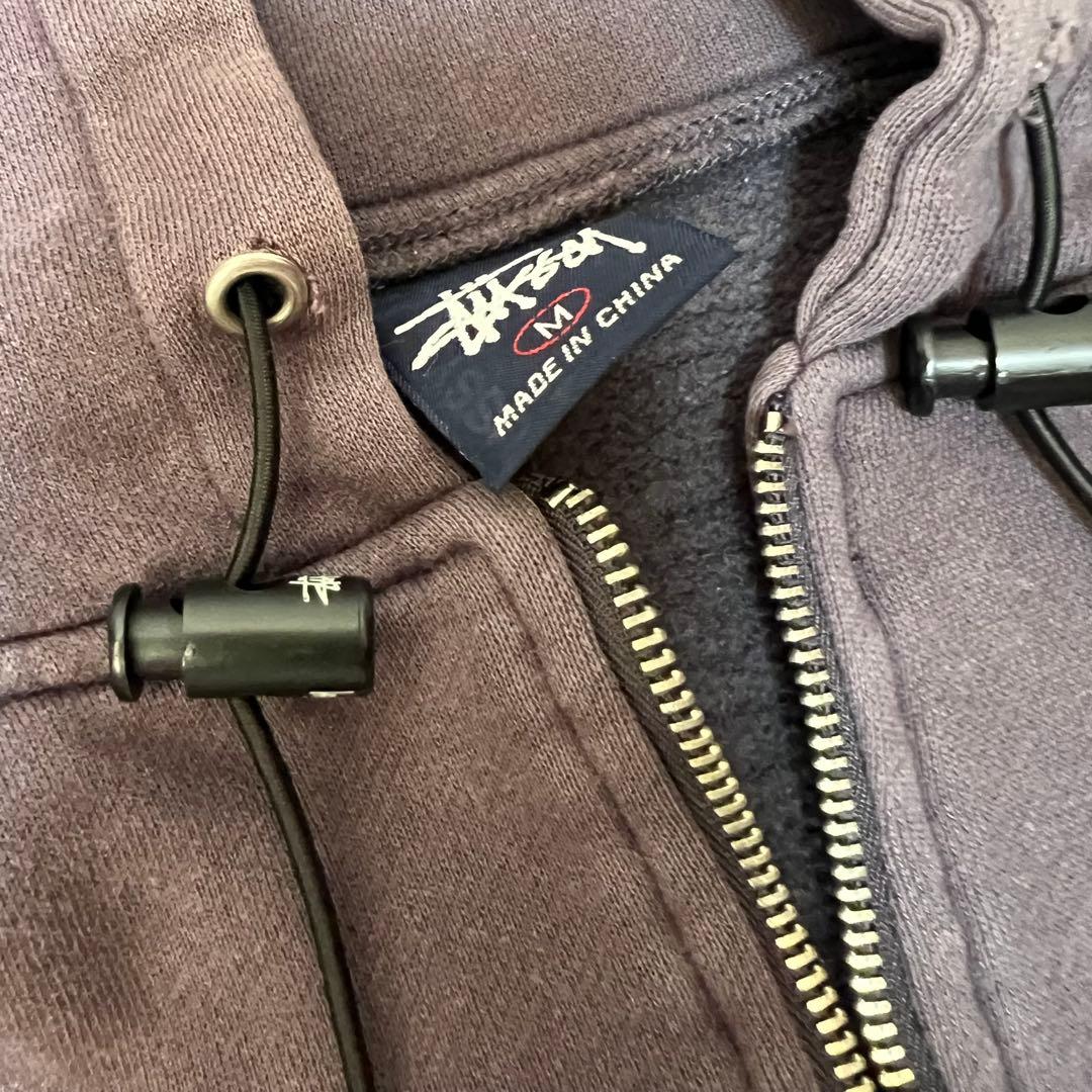old stussy 紺タグ フーディ パーカー ネイビー M ジップ
