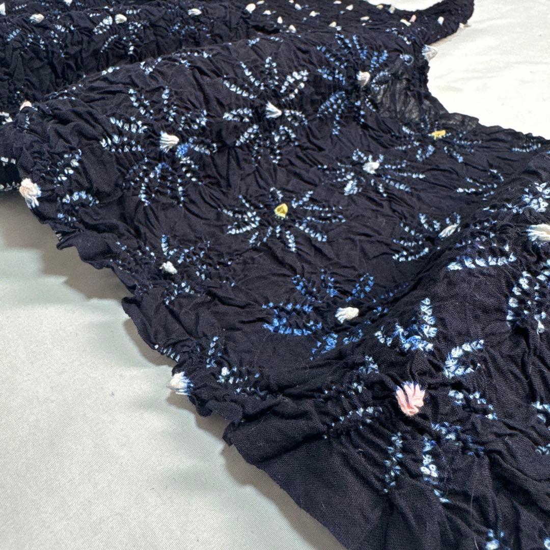 2898★かわいい花柄　絞り　浴衣反物★有松　鳴海★