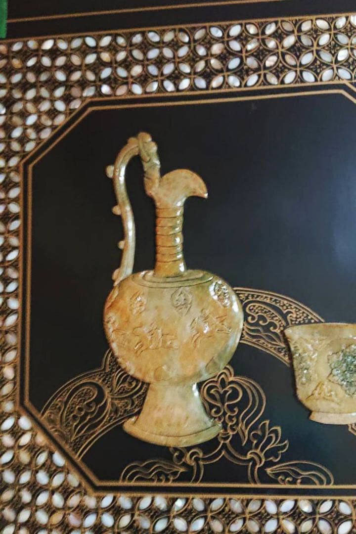 アジアン家具 手描きパネル屏風