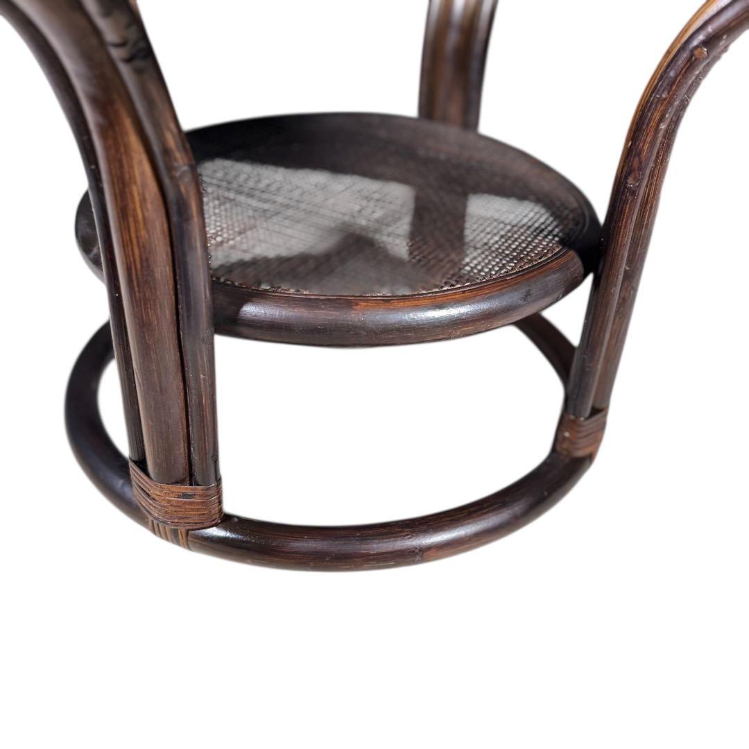 HR779 ラタン 籐 ガラストップテーブル