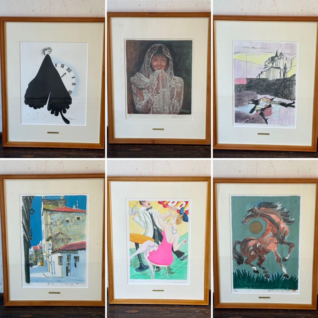 絵画 12 絵画 リトグラフ セット 斎藤 正夫　　他 直筆サイン入 インテリア 絵画 12 絵画 リトグラフ セット 斎藤 正夫 他 直筆サイン入 インテリア