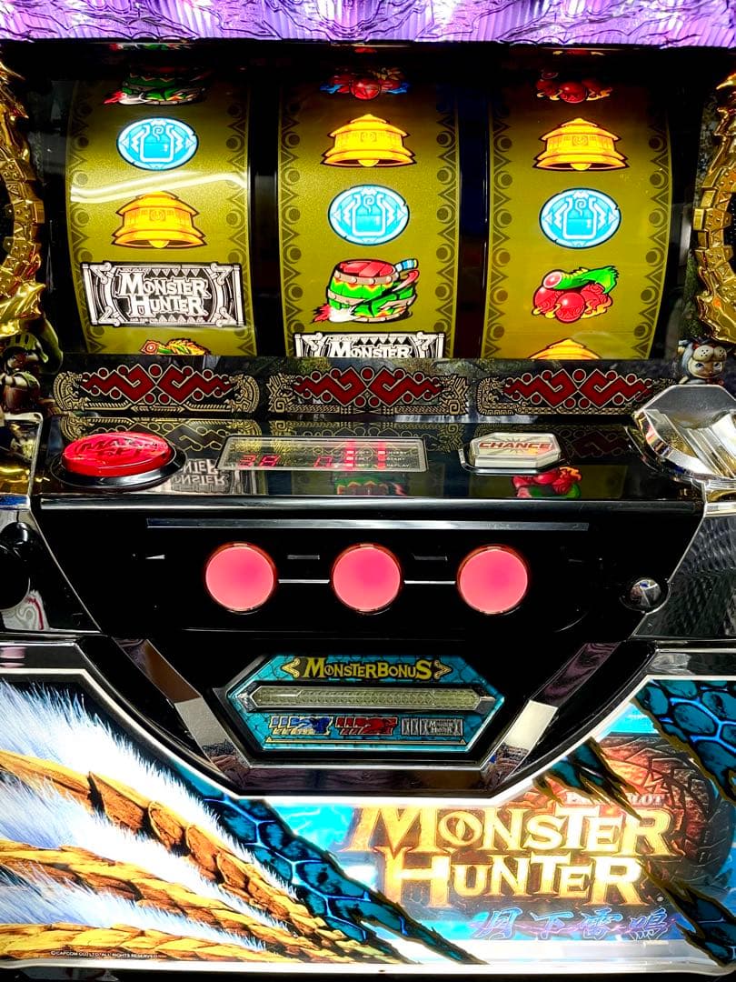 スロット台 実機 月下雷鳴 メダル不要機 モンスターハンター 月下雷鳴