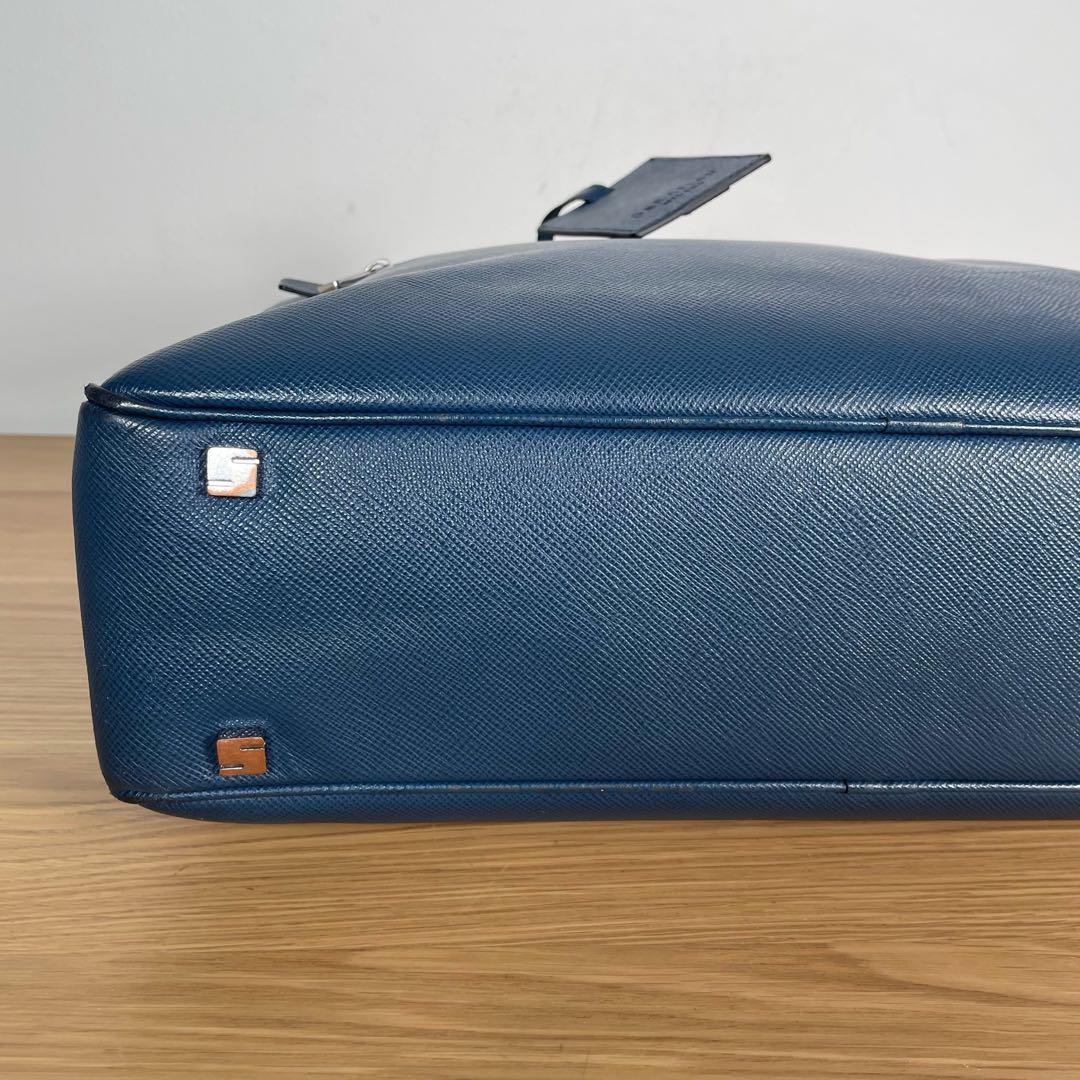 セラピアン　ビジネスバッグ　ブリーフケース　レザー　ブルー　2way
