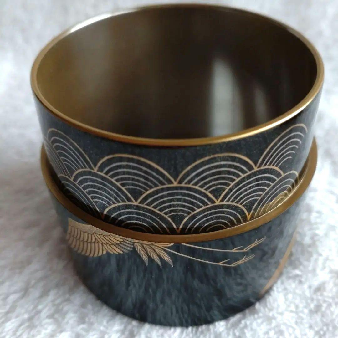 薄器鶴蒔絵中次岩倉隆斎山中塗共箱無傷