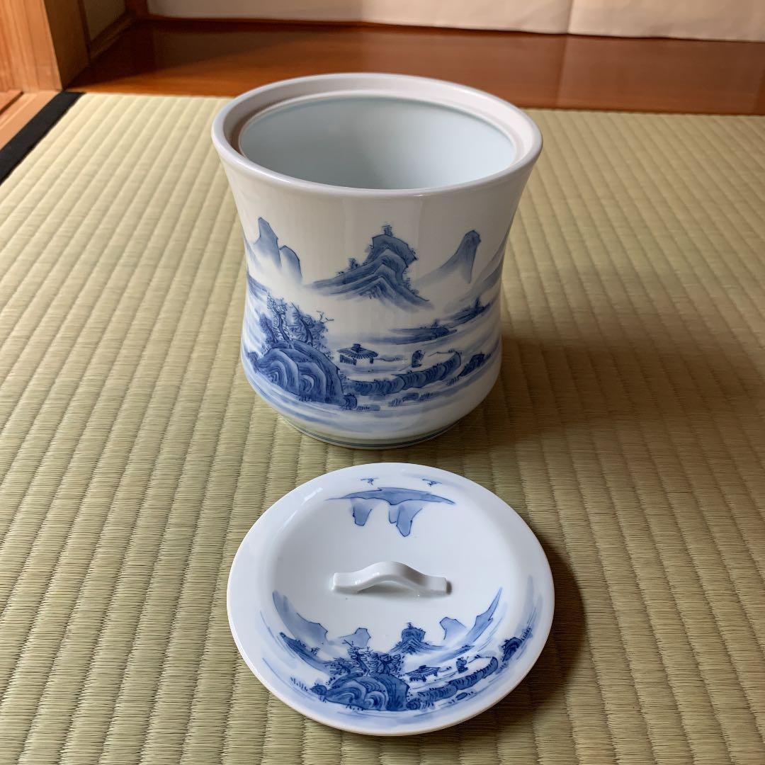 染付山水絵皆具金窯作