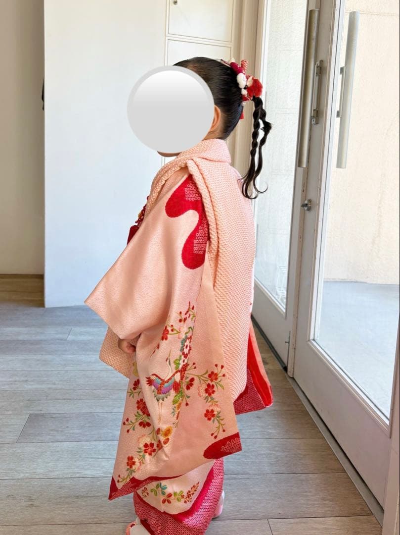 七五三 3歳　着物　正絹　総絞りフルセット