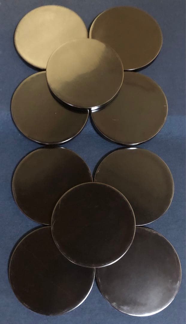 《レ》黒内朱 沈金菊図 丸盆10客 木製漆器 251125え6