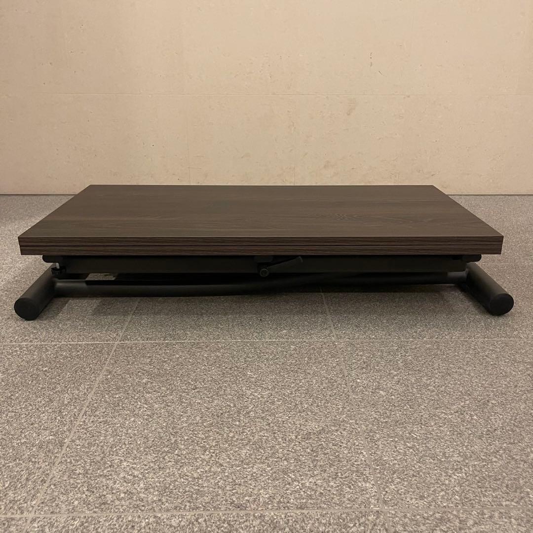 【美品】ヤマソロ 昇降テーブル グロリアス 82-645（ブラウン/ブラック）