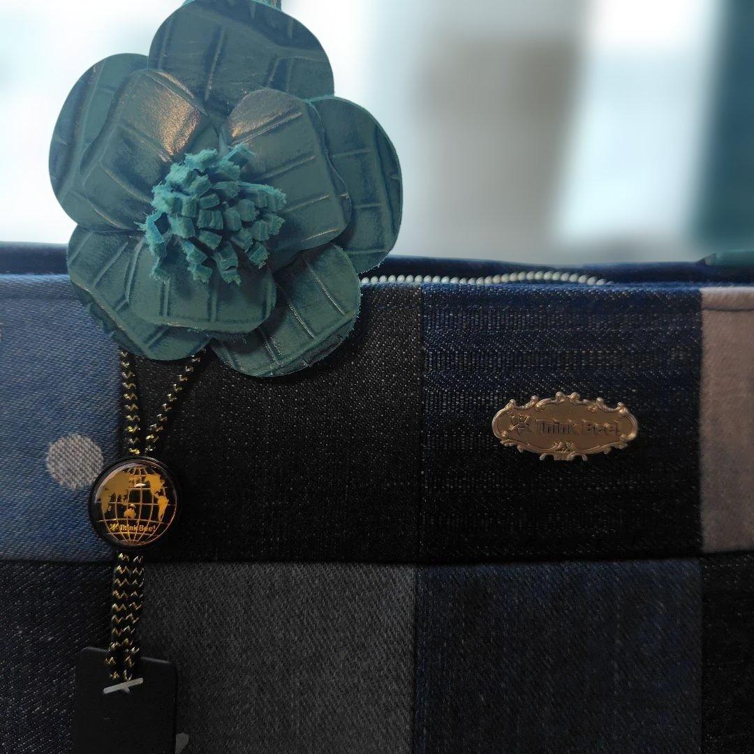 連休価格新品Think Beeパッチワークデニムハンドバッグ