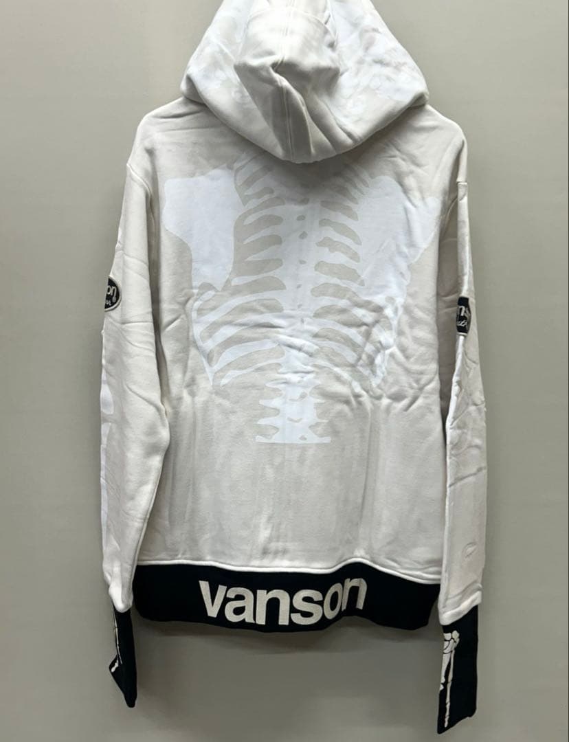 vanson スケルトンプリント フルジップパーカー XL