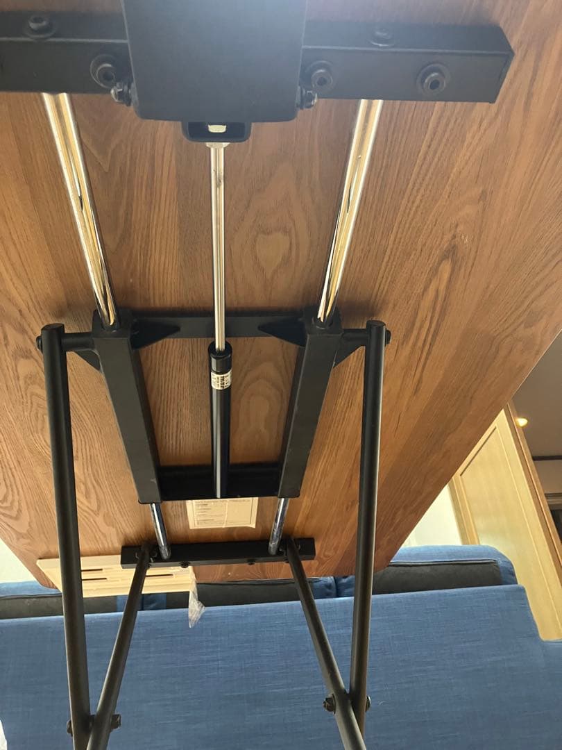 昇降式ダイニングテーブル ブラウン ブラック 折りたたみ式