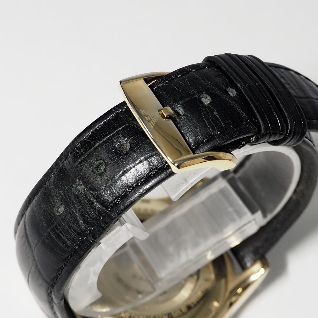 アルマーニ メカニコ 自動巻き ゴールド 裏スケ メンズ 腕時計 箱 F192