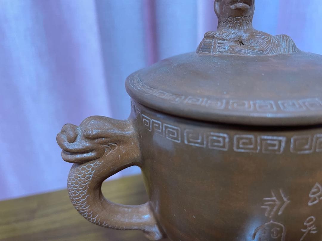 中国美術 朱泥 置物