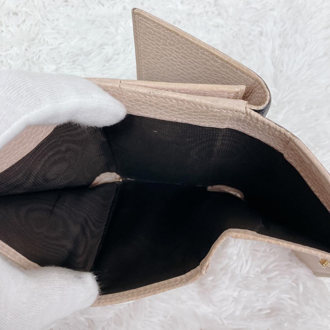 グッチ GG ミニマーモント 474746 折り財布 本革　バイカラー　黒