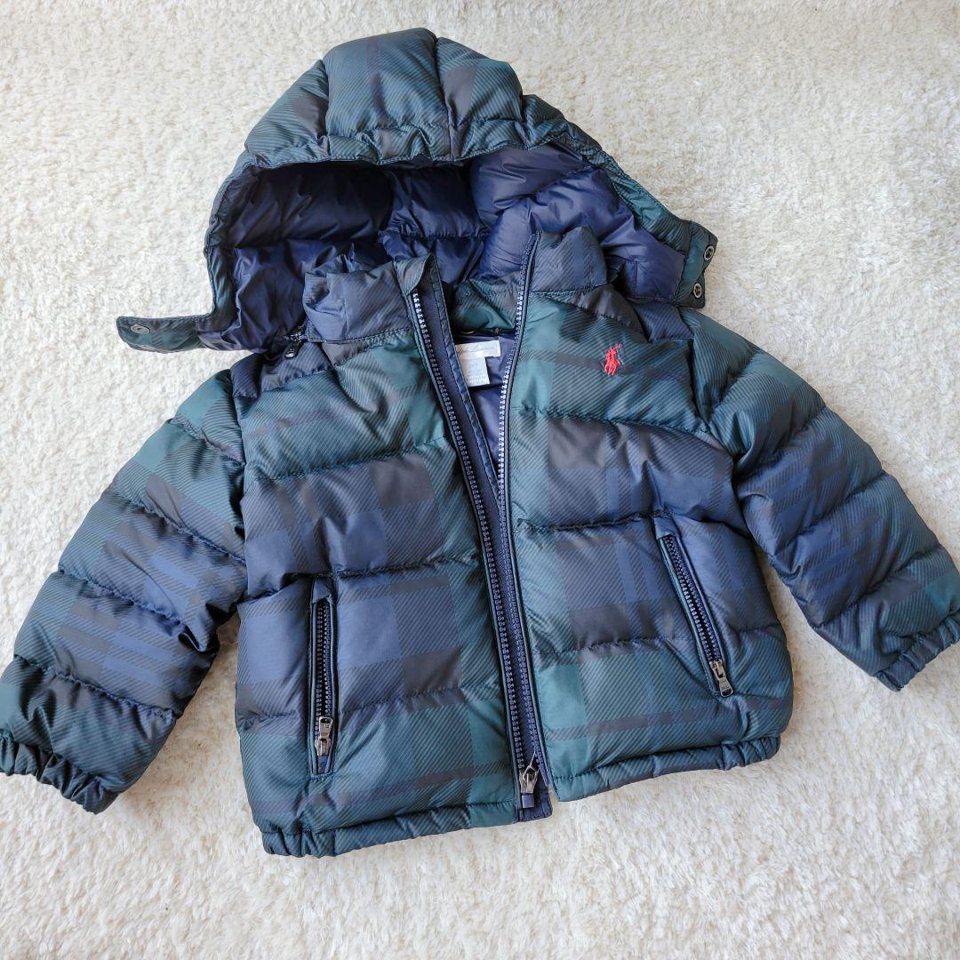 極美品✨️ ラルフローレン ダウンジャケット 90cm グリーン チェック