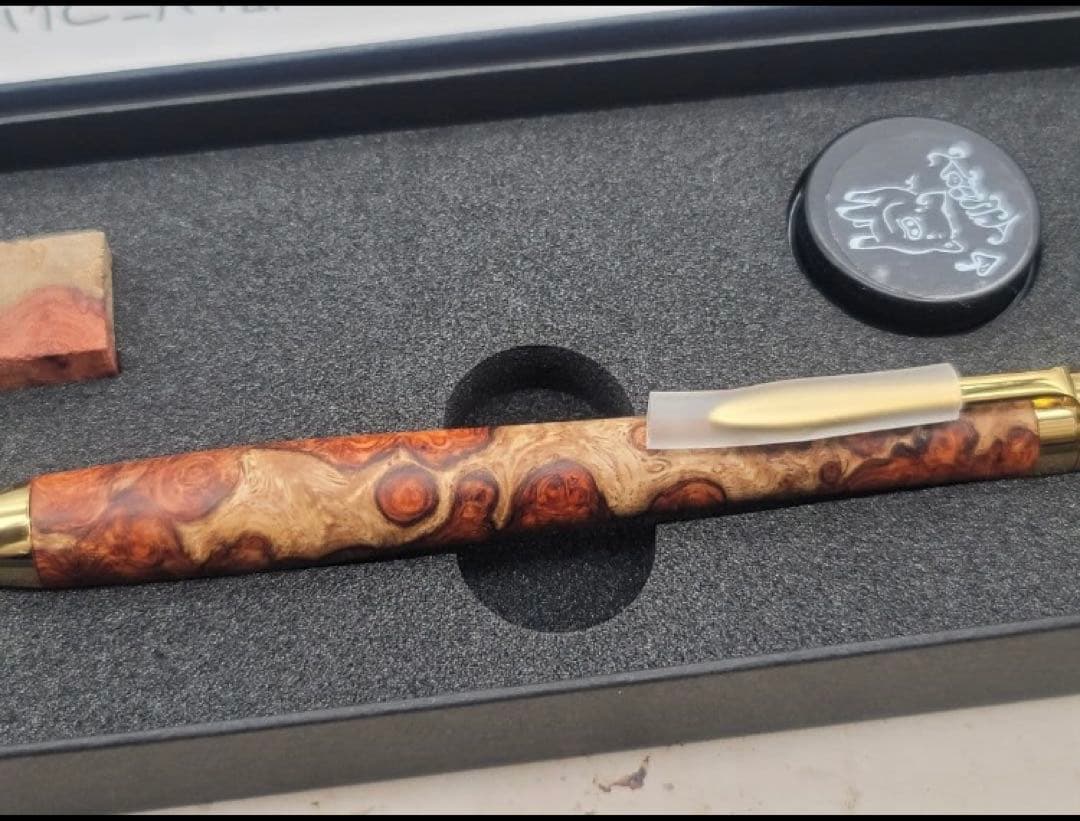 極上花梨瘤杢　紅白　新品　こぶた工房　シャープペンシル0.5