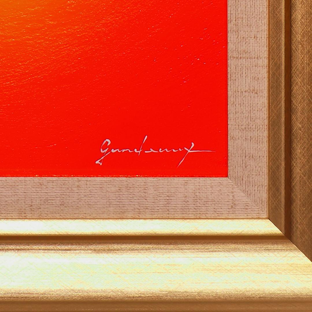 ●24K純金『金の太陽』●がんどうあつし肉筆油絵24K純金使用作者直接出品２０年