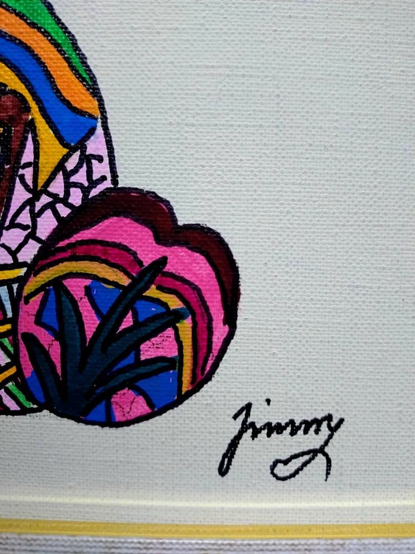 F6号】ジミー大西【Pig】手描き作品/表裏サイン/油彩/アクリル/絵画