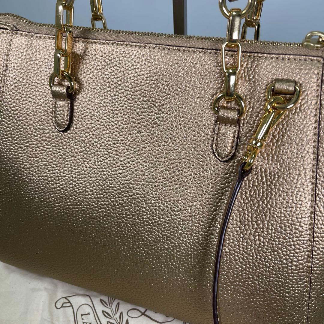 【natsu 様✨】ローレンラルフローレンレディースハンドバッグ2WAY希少ゴー