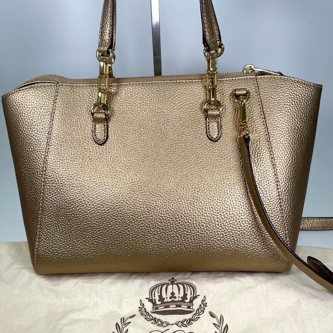 【natsu 様✨】ローレンラルフローレンレディースハンドバッグ2WAY希少ゴー