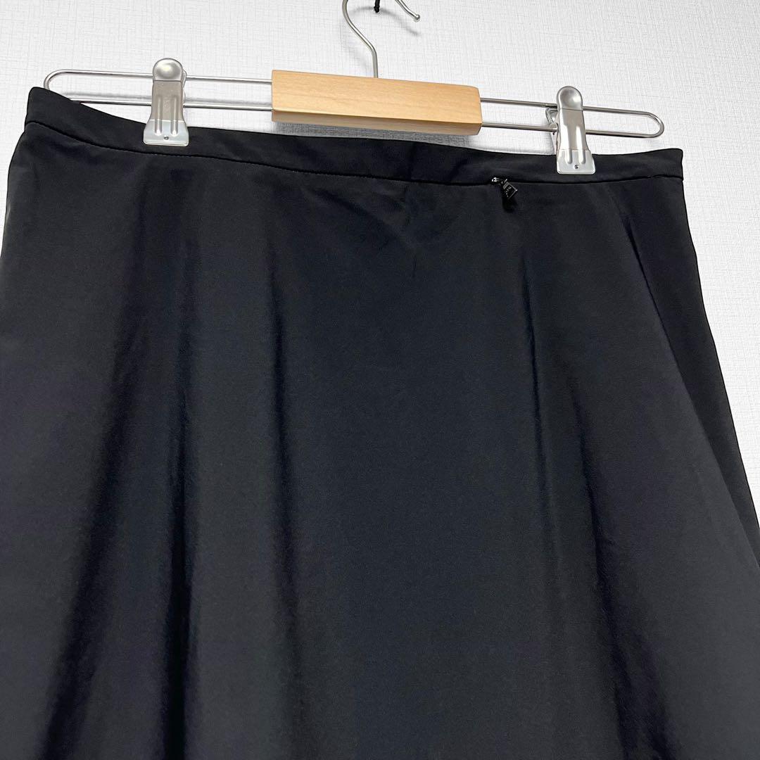 PRADA プラダスポーツ ナイロン フレアスカート 膝丈 黒 ポケット 40