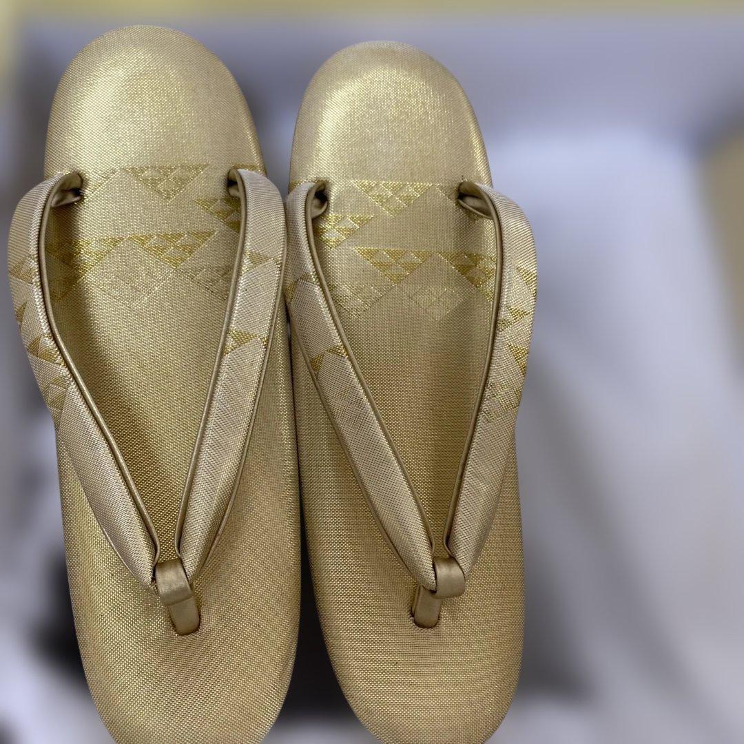 佐賀錦　伊と忠　正絹　和装小物　着物　草履&バッグ　セット　金色　フォーマル