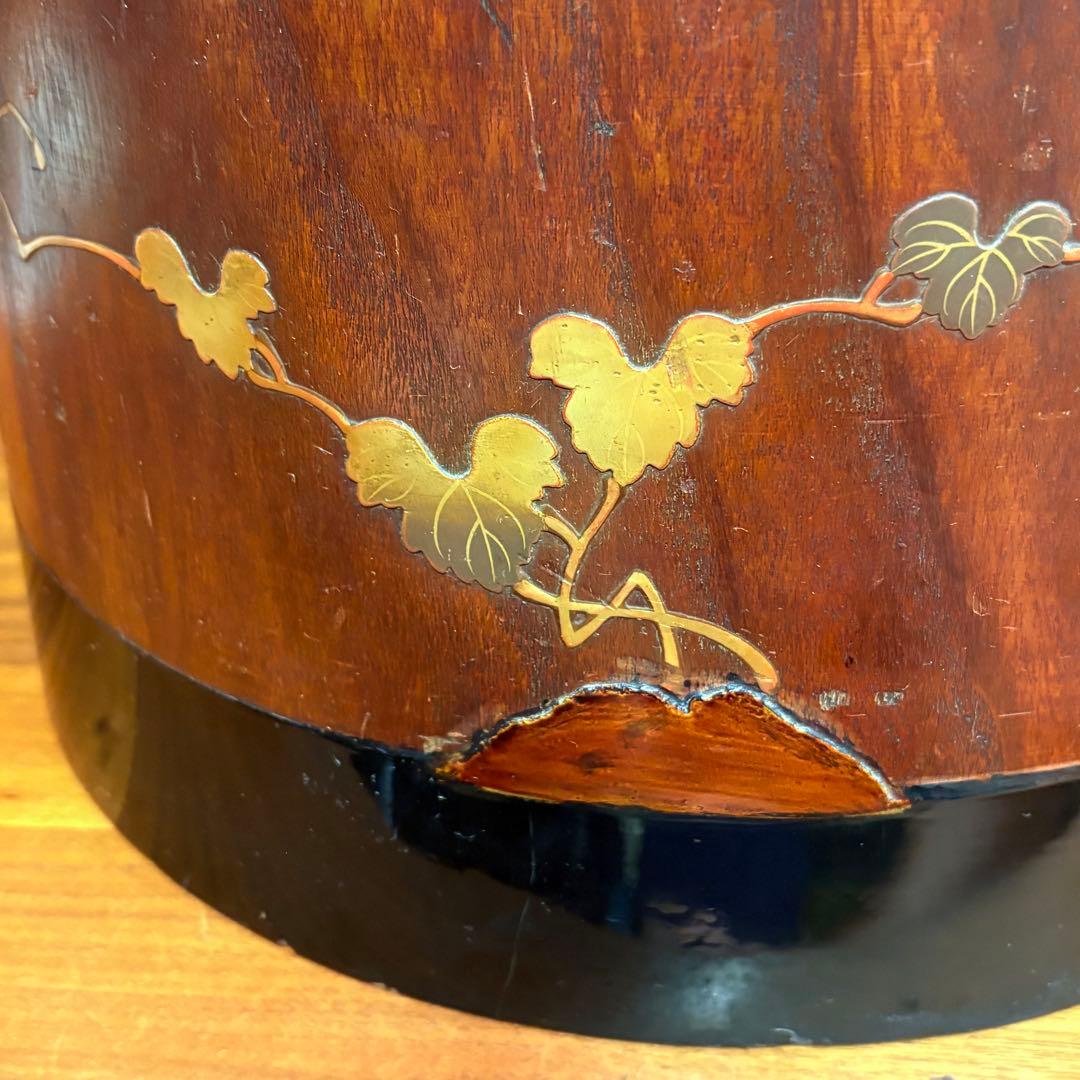 高級◎木製　高蒔絵　螺鈿　火鉢